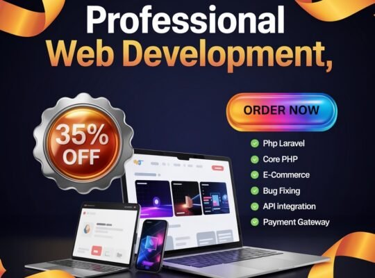 “Custom Website Design, E-Commerce Solutions & SEO Optimization – 20% Off Web Development Services!”