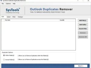 SysTools Outlook Duplicate Remover Tool