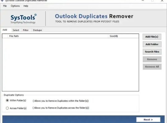 SysTools Outlook Duplicate Remover Tool